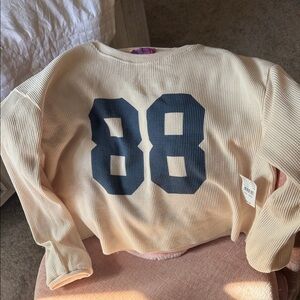 Edikted Cream and Black Crop Top